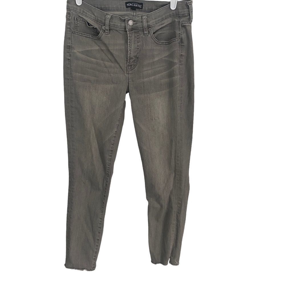 J.Crew Mercantile Jeans Womens 29 Grey Skinny‎ Raw Hem Mid Rise Stretch Denim